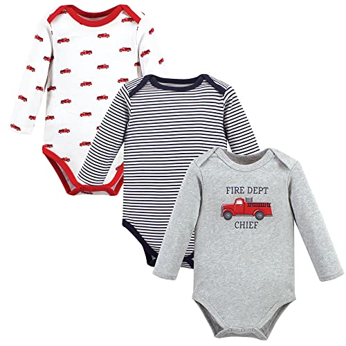 Image of Hudson Baby baby-boys Cotton Long-sleeve Bodysuits 3-pack