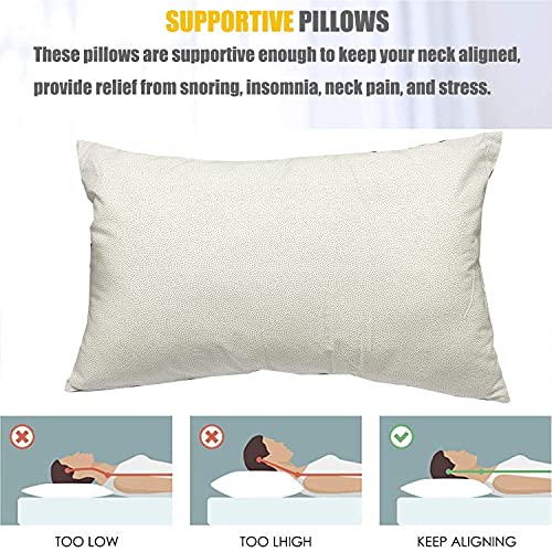 Image of ARLinen-Micro Filled Grey Dot Cotton Pillow Takiya Combo Set of 2 for Bed Room - 20x30 Inch Queen Size Pillow Set of 2 for Sleeping
