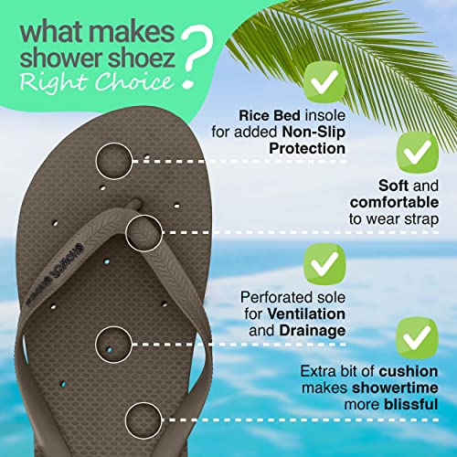 Image of Shower Shoez Men's Non-Slip Gym Pool Dorm Water Sandals Flip Flops
