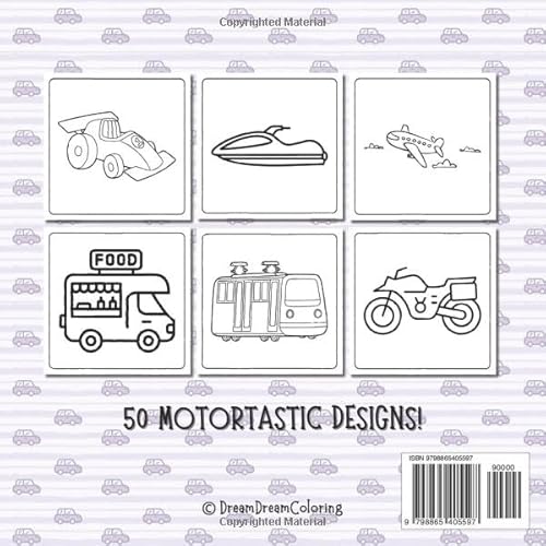 Transportation - Easy Coloring Book for Kids Volume 5: 50 Coloring Pages: Car Bus Tractor Airplane H