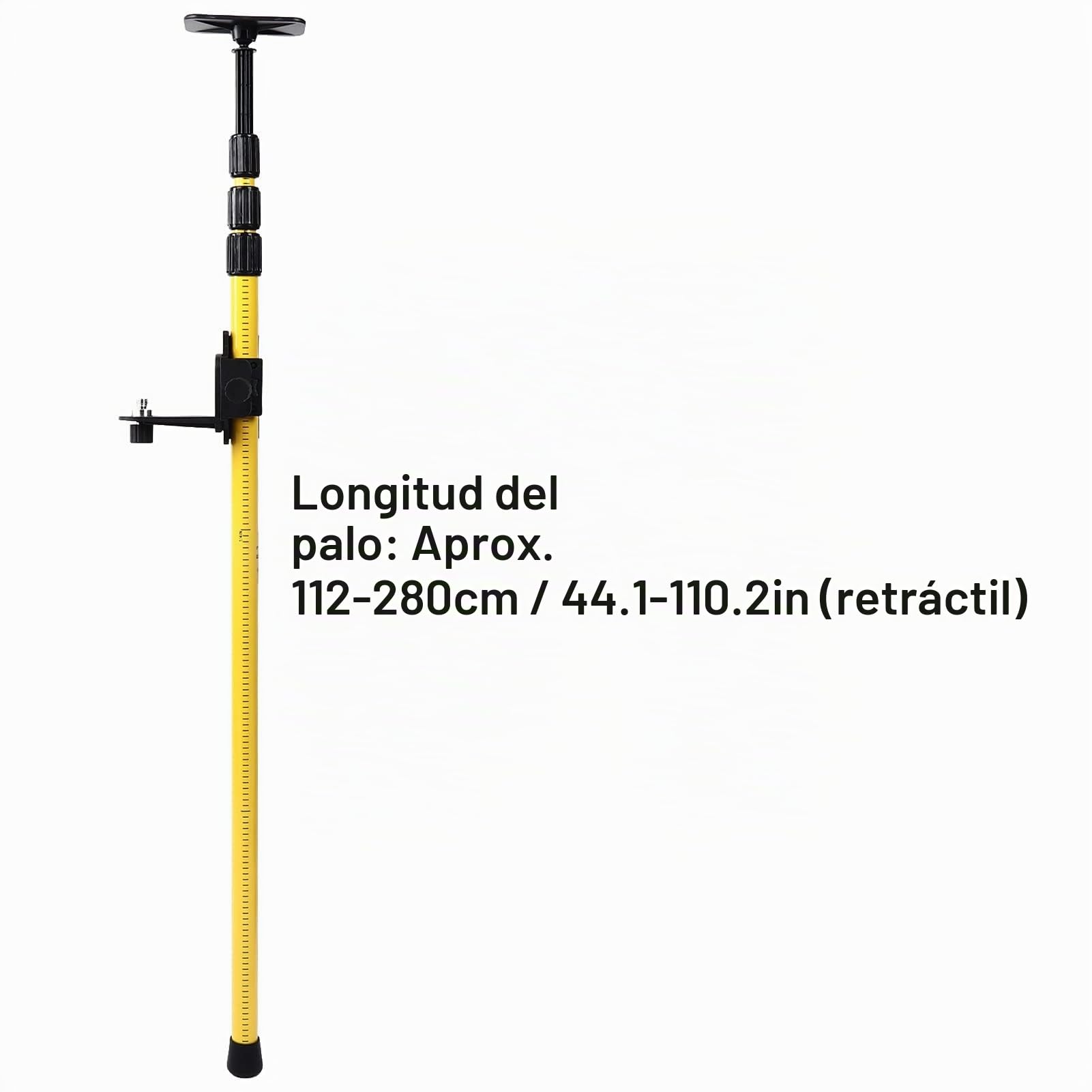 Varilla Telescópica de Nivel Láser de 2,8 M - Soporte Ajustable para Láseres Rotativos y de Línea