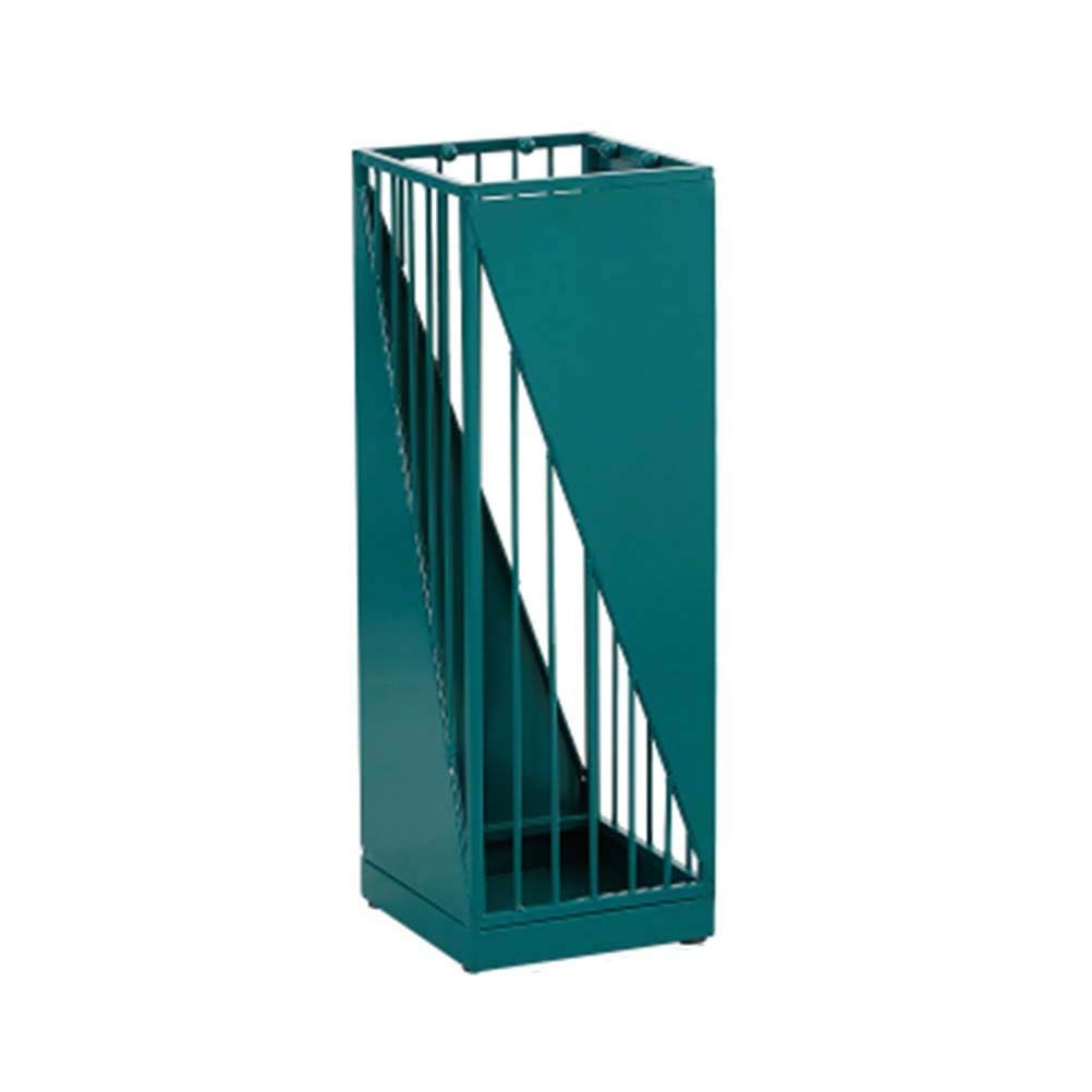 FCXWEVR Nordic Creative Iron Umbrella Rack Stand Waterproof & Rustproof Holder for Hanging Foldable Umbrellas Stylish Green Bucket Design for Home & Office Use