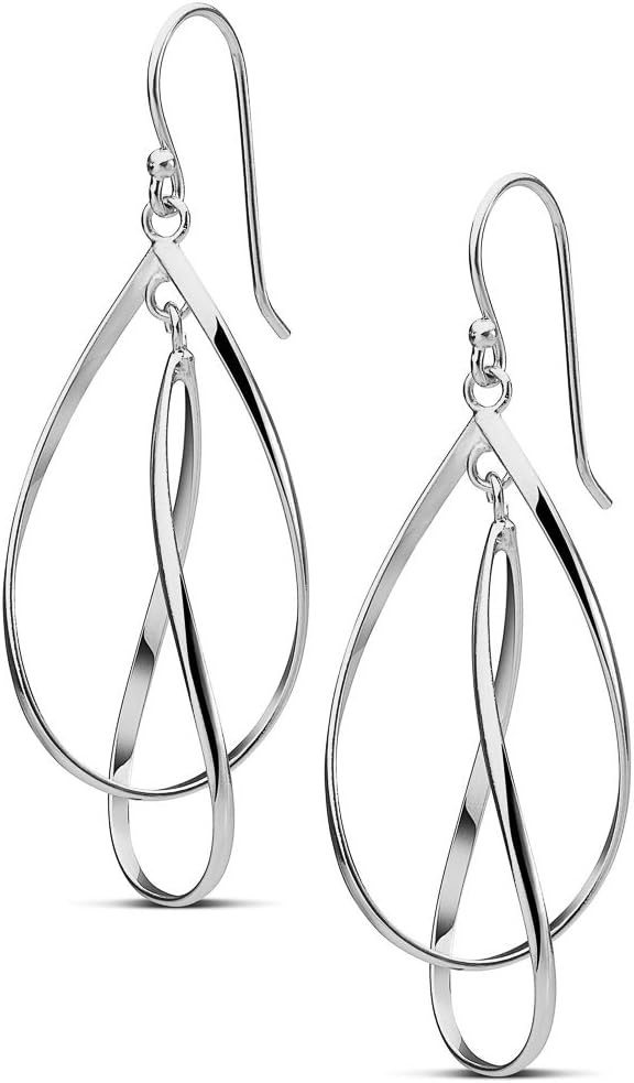 MILLA Teardrop Earrings - Designer Silver Statement Earrings or Gold Dangle Earrings for Women Trendy Upscale Dangly Earrings