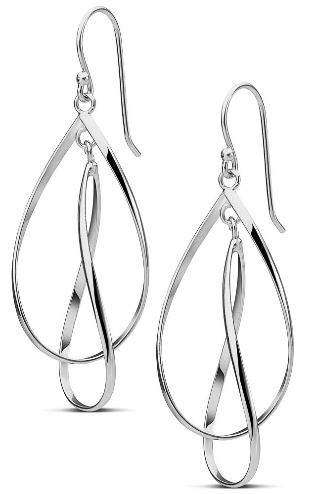 MILLA Teardrop Earrings - Designer Silver Statement Earrings or Gold Dangle Earrings for Women Trendy Upscale Dangly Earrings