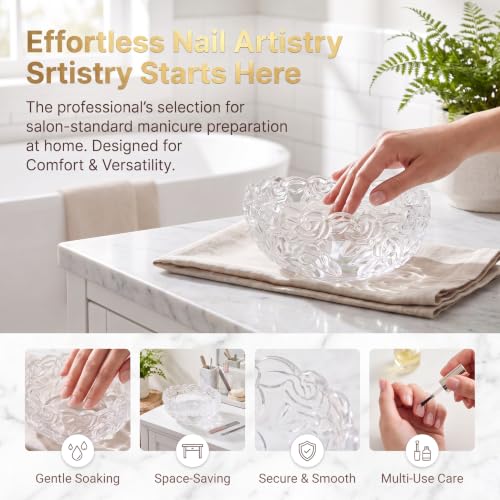 Image of Manicure Bowl 1Pcs Glass Nail Soaking Bowl Acetone Soak Off Bowls Nail Art Remover Soak Soaker for Fingernail Toenail Caring Polish Removal, Home & Salon Use, Transparent