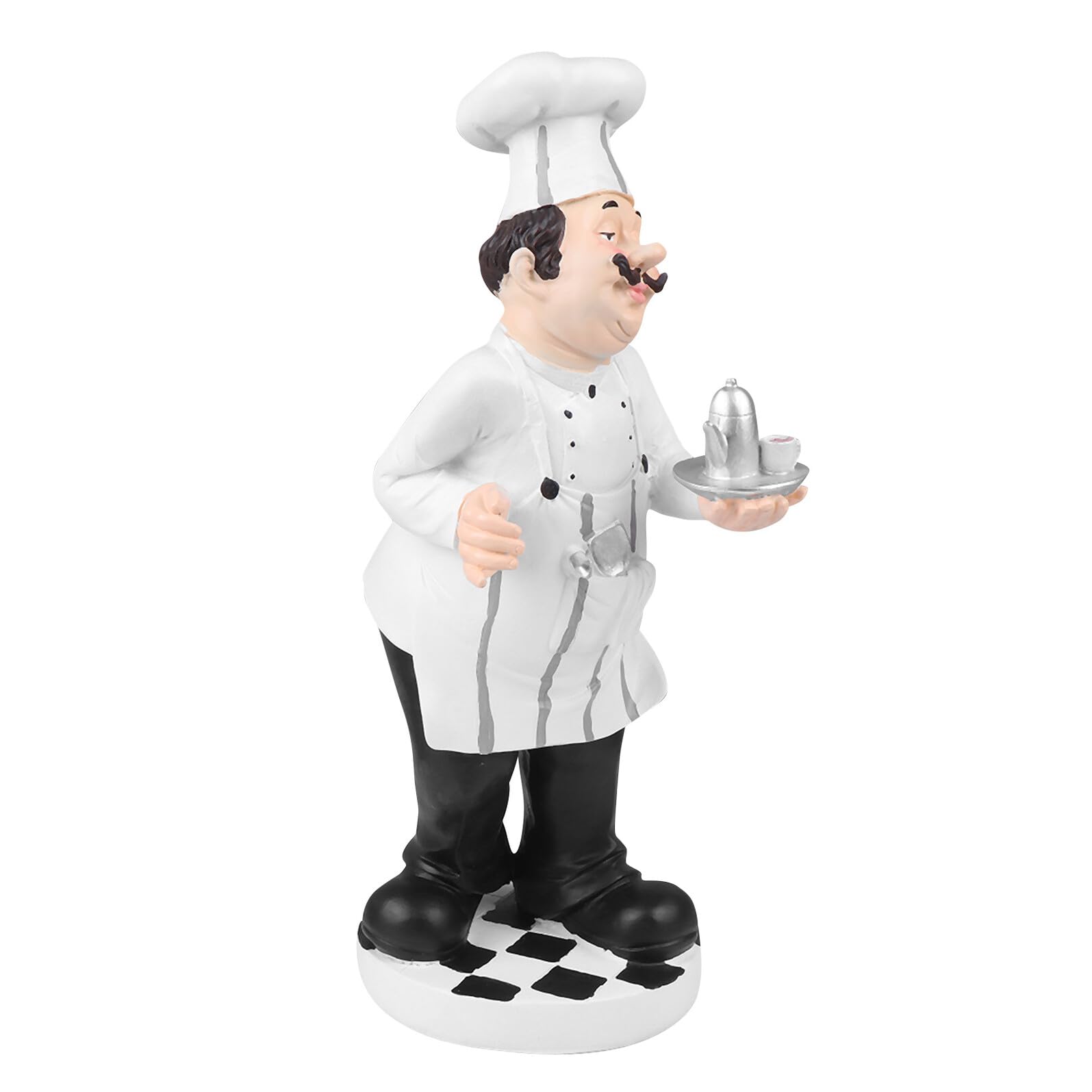 Figurine de chef cuisinier en résine décorative au style européen soigné