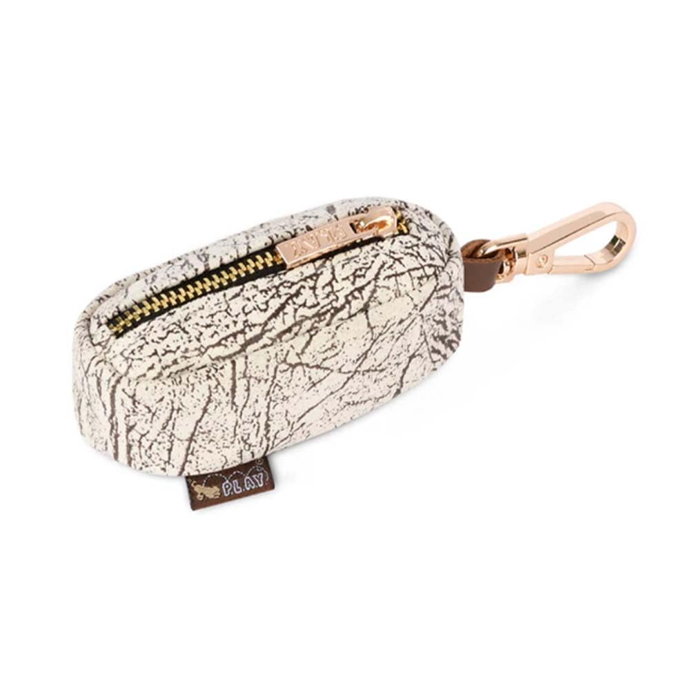 P.L.A.Y. Proper Pup Poop Bag Dispenser - Savannah Grey - Dogs & Pet Waste Management, 15ct Bag Roll, Easy Clip Attachment, Stylish Upcycled Material