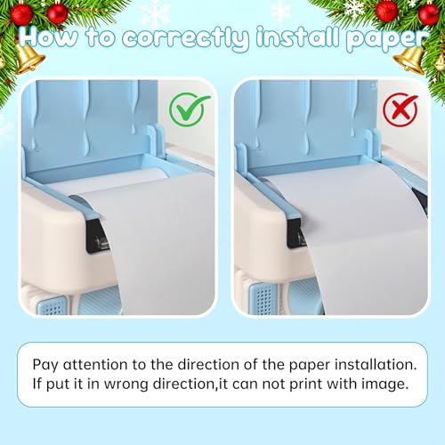 Câmera infantil com impressão instantânea, câmera de impressão instantânea para crianças com cartão SD de 32 GB, presente infantil para crianças de 6 a 12 anos, impressão em escala de cinza, sem - Imagem 7