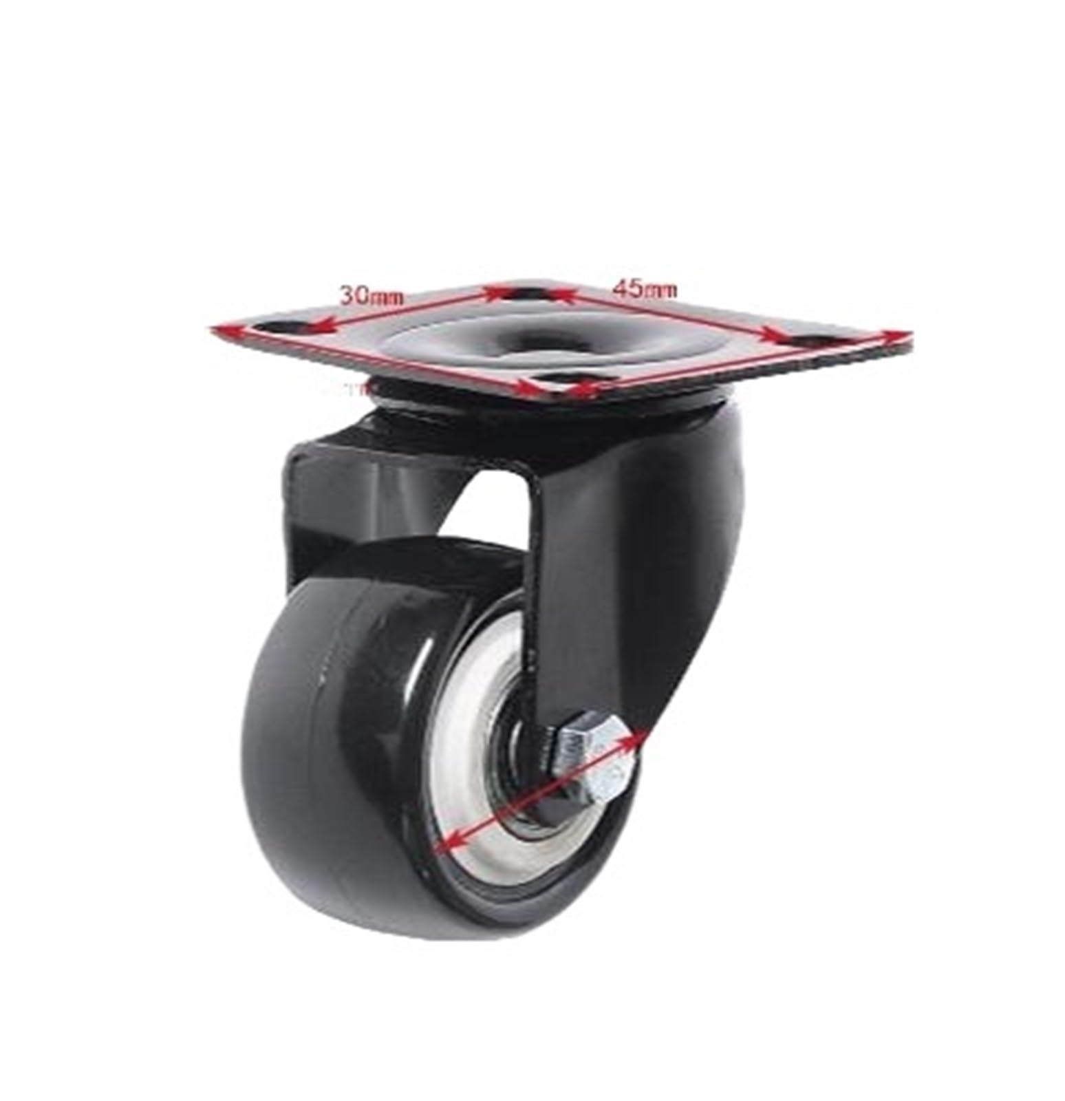 MXXDMOPD 4 Pieces/lot 1.5 inch Caster Brake PU Wheel Polyurethane Furniture Speaker Mute(1.5 Inch Flat Acti)