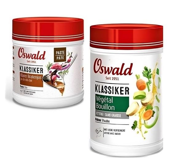 Oswald Sauce jus de rôti clair, 500 g - Pâte de jus de rôti à la manière suisse, non liée, jus de rôti fin avec romarin et léger arôme de rôti