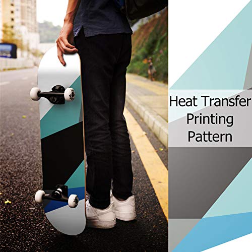 Image of WhiteFang Skateboards for Beginners, Complete Skateboard 31 x 7.88, 7 Layer Canadian Maple Double Kick Concave Standard and Tricks Skateboards for Kids and Beginners