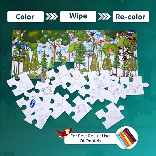 Image of Find The Character | Birds! Our Flying Friends 30-Piece Floor Animals Jigsaw Puzzle for Kids 3+ with Find The Sparrow-DIY Activity | Educational Toys for 3 Year Old | Jigsaw Puzzle Animals