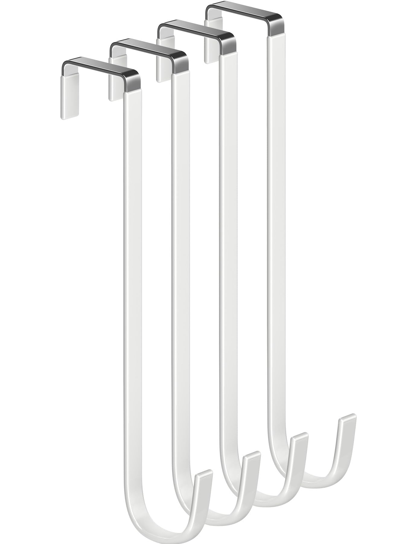 FYY Over the Door Hooks, Single-Hanger 4 Pack, Fits Doors 1 3/8" White
