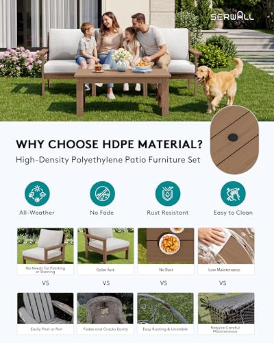Image of SERWALL HDPE Outdoor Couch with Coffee Table
