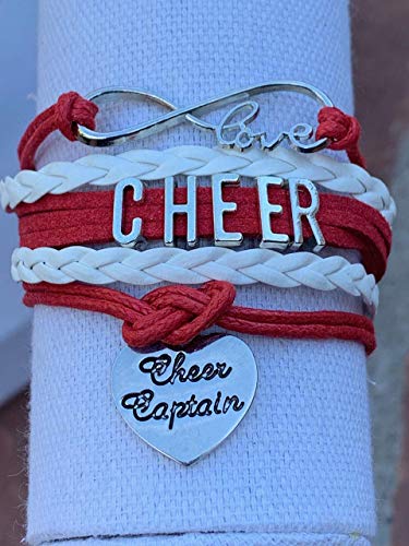 Image of Sportybella Cheer Captain Charm Bracelet- Girls Captain Cheerleading Bracelet- Cheer Jewelry for Cheerleader