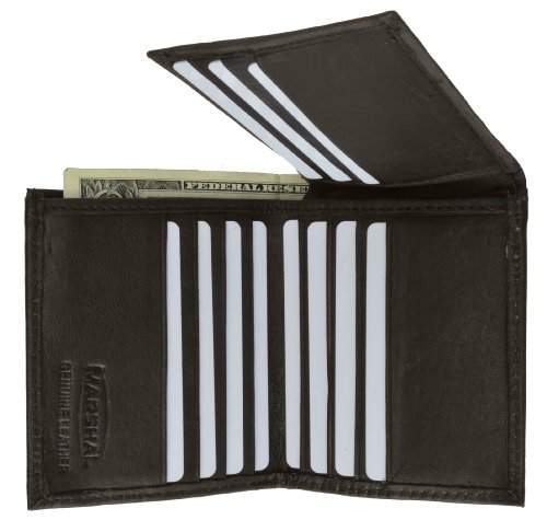MARSHAL Genuine Lambskin Soft Leather Bifold Credit Card L Shape Wallet2
