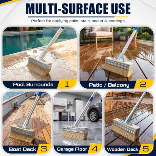 Kit de 20 piezas con pincel para tinte de terraza de 7'' y varilla extensible miniatura 6