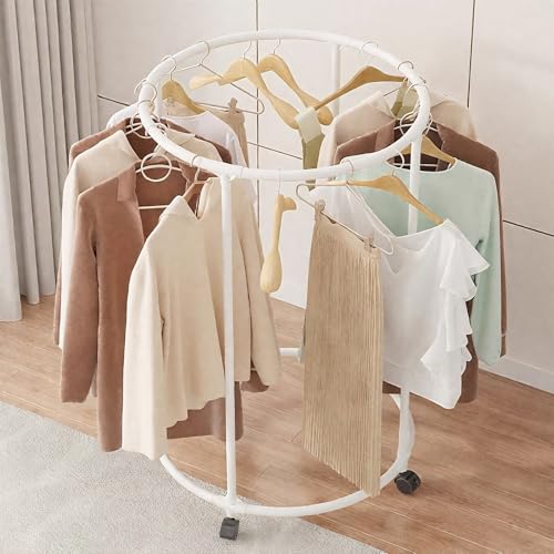 Ampia gamma di utilizzi: il design unico e rotondo dello stand per abbigliamento al dettaglio facilita l'appendimento di tutti i tipi di indumenti e accessori, integrandosi perfettamente in centri commerciali, negozi di abbigliamento per bambini, studi e altre occasioni, ed è un valido aiuto per l'esposizione di abiti per eventi su larga scala.