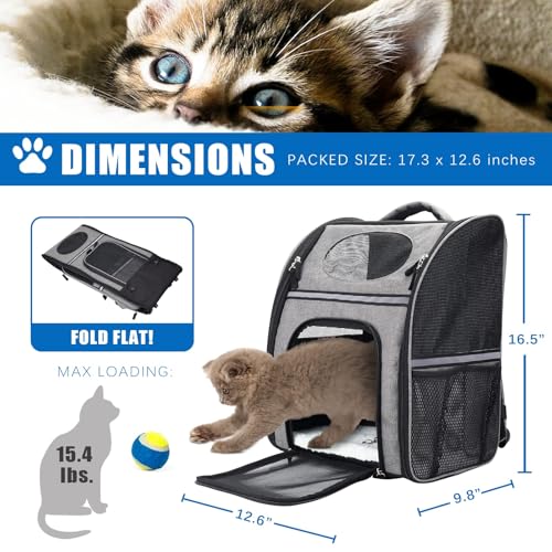 Image of Bone Cat Scratcher Cardboard Lounge Bed and Cat Backpack, Dog Carrier Backpacks, Foldable Backpack, Up to 15.4 lbs, Cat Scratching Post, Durable Board Pads Prevents Furniture Damage