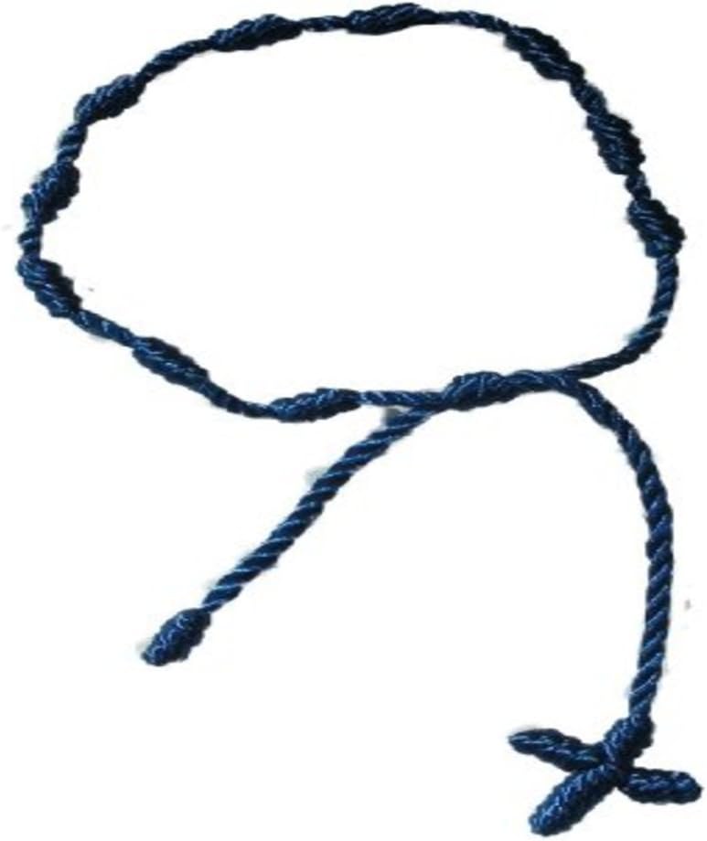 Knotted Dark Blue Rosary Pulsera Decenario Bracelet