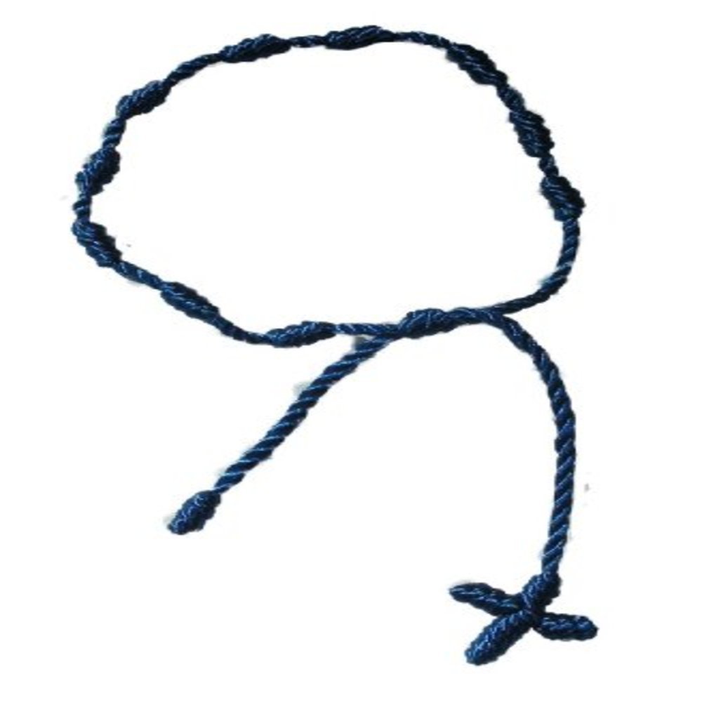 Knotted Dark Blue Rosary Pulsera Decenario Bracelet