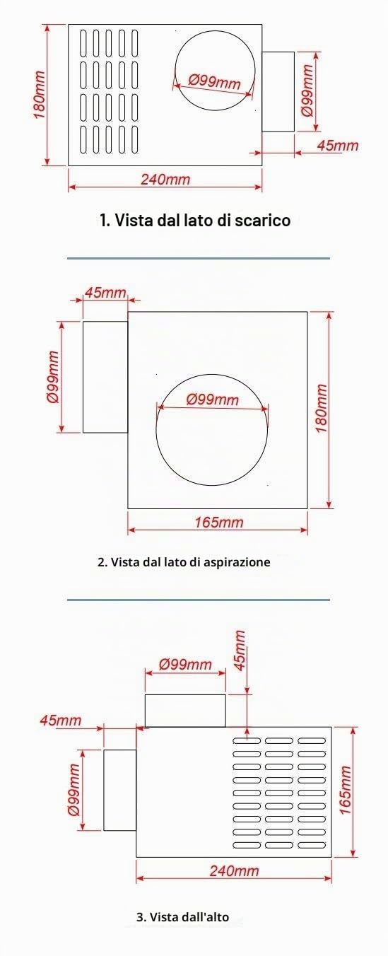 Ventilatore per distribuzione di aria calda per caminetto, turbina AN0.5, 100 mm, 200 m3/h, dimensioni compatte, ventilatore per caminetto ad aria calda con funzione di potenziamento dell'aria calda.