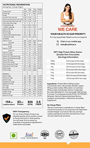 Image of MyFitFuel MFF High Protein Mass Gainer 1 kg (2.2 lbs) Double Rich Chocolate