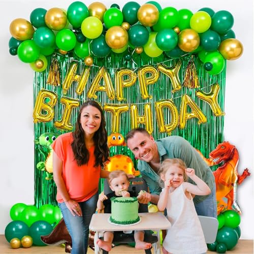 Image of Party Propz Dinosaur Theme Birthday Decoration Kit - 59 Pcs Dinosaur Birthday Decoration Items, Dinosaur Happy Birthday Banner, Balloon Decoration Kit For Kids (Cardstock & Foil)