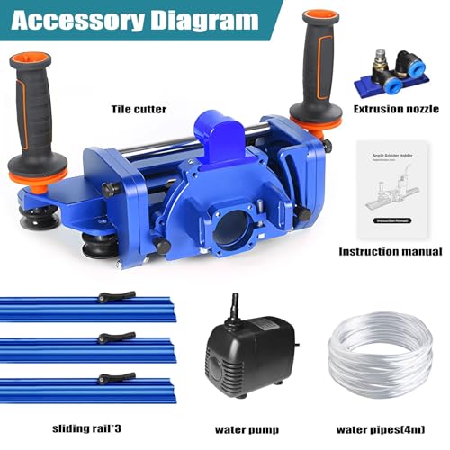 Image of Electric Orbital Angle Grinder Tile Cutter for Large Ceramic Porcelain Tiles Up to 124 inches, Precise Ceramic Tile Cutting Tool Including pumps(Grinder not included)