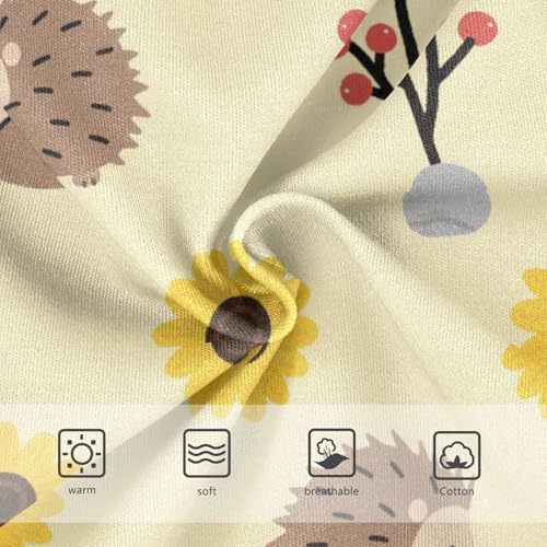 Girls' Underwear Cute Hedgehog Flowers Floral Yellow Toddle Brief Panties 23019923