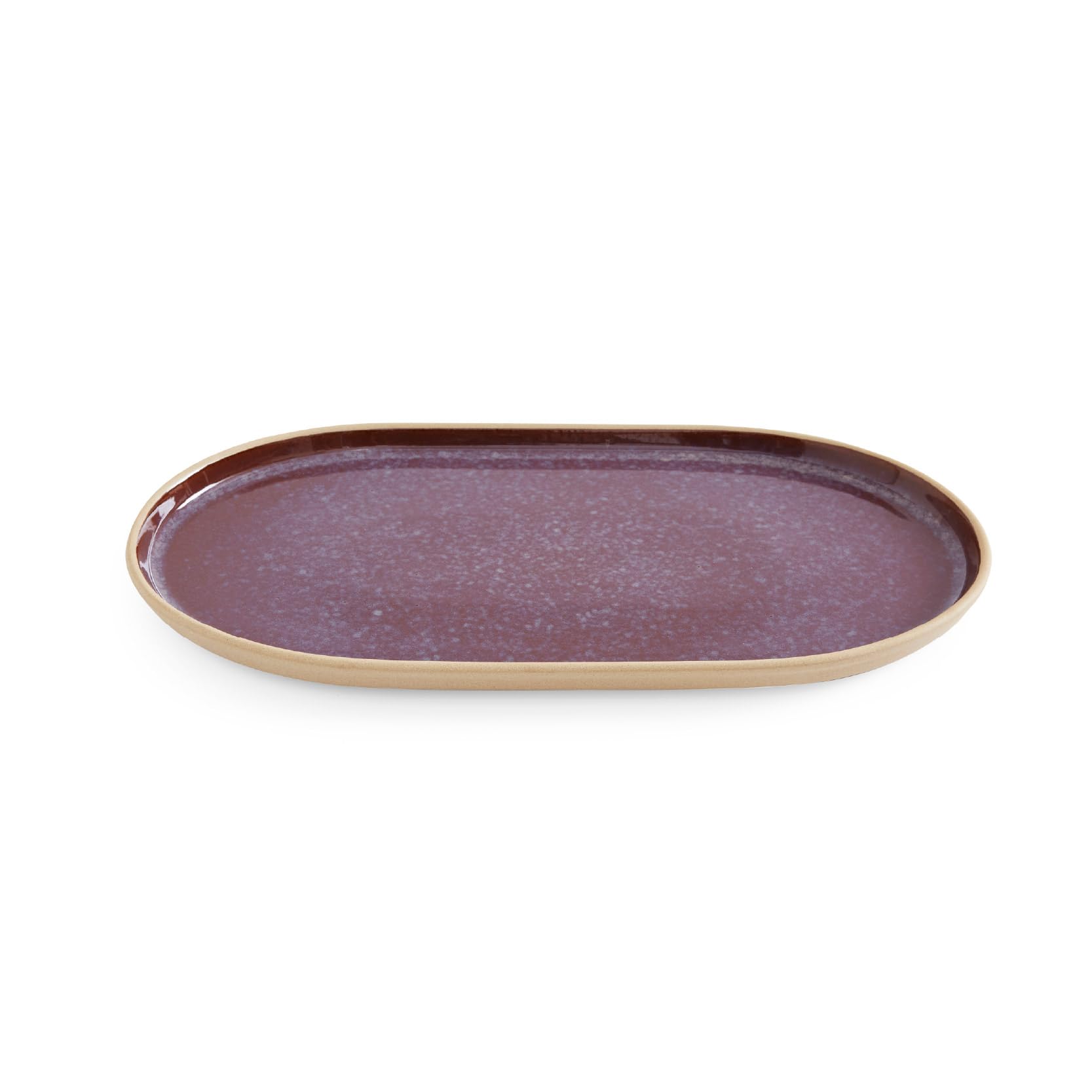 Portmeirion x Minerals Amethyst Large Oval Platter (35cm) – Purple Reactive Glaze Stoneware Serving Platter for Sharing, Entertaining and Modern Tableware