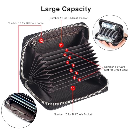 Image of Credit Card Wallet, RFID Card Case Wallet, Zipper Card Cases Holder for Men Women, RFID Blocking, KeyChain Wallet, Compact Size Card Organizer Case for Women