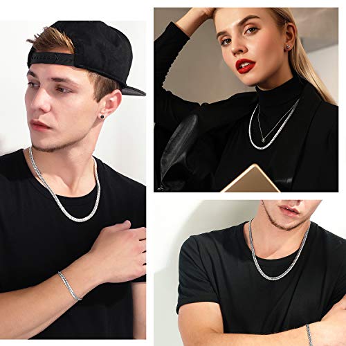 Image of U7 Men Women Platinum /18K Gold Plated Chain Necklace 18KGP Stamp Hip Hop Jewelry 6MM-9MM Wide Snake Curb Link Chain, 18 inch,20 inch,22 inch,24 inch,26 inch,28 inch,30 inch Length,Send Gift Box