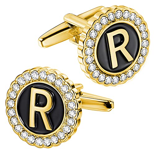 HAWSON Crystal Initial Cufflinks