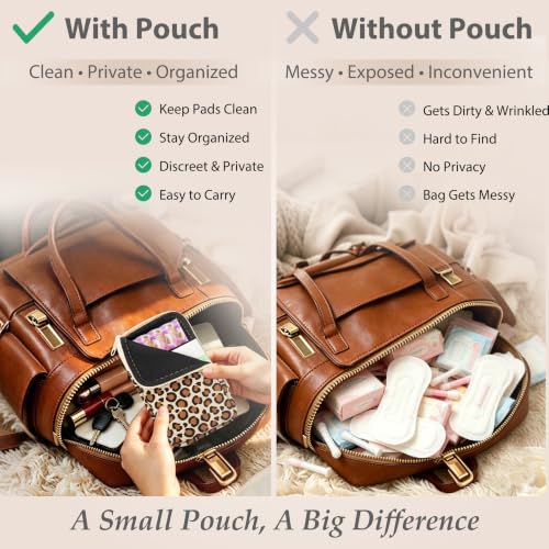 Image of KJQJLY 2 Pack Portable Tampon Organizer Bag Tampon Holder & Storage Case with Zipper for Travel, Discreet Period Bag for Purse, Waterproof Feminine Products Pouch for Women (Leopard Print)