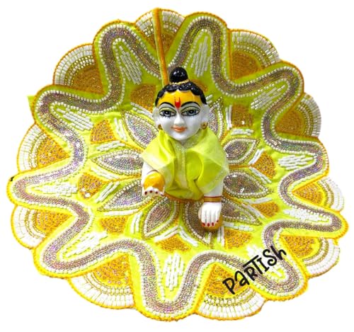 Image of Partish Laddu Gopal Heavy Dress Pack of 4 l Ladoo Gopal Dress l Bal Gopal l Kanha Ji Thakur Ji Heavy Dress Size 1 2 4 5 6 (Pack of 4,B, Size 3)