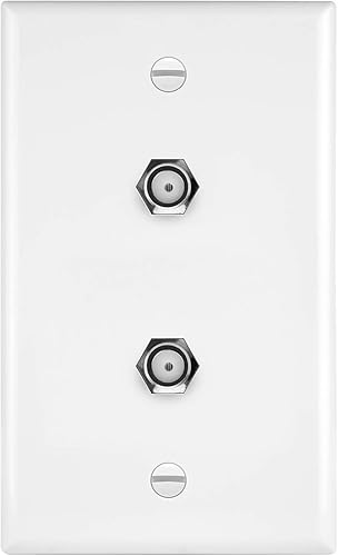 Conector de tipo F para teléfono y CATV, más conectores hembra RJ11 con placas para pared, Blanco, 1