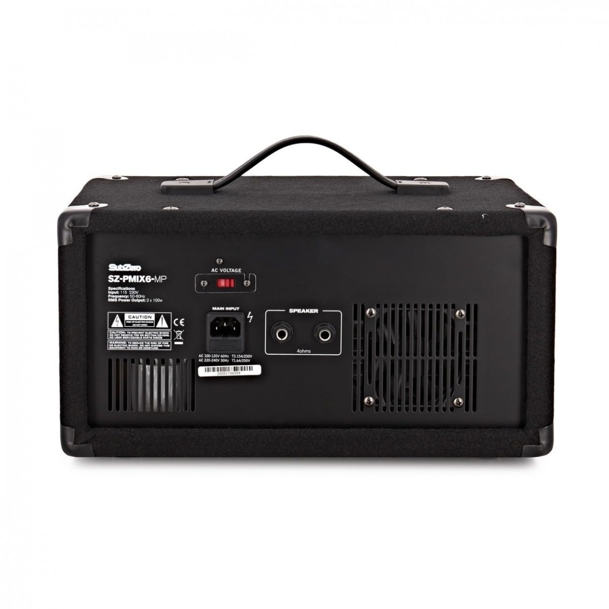 SubZero Aktivmischpult mit digitalem Mediaplayer | Sechs Kanäle mit XLR- und Klinkeneingängen, integrierter MP3-Player mit Bluetooth, 200W RMS/250W Spitze