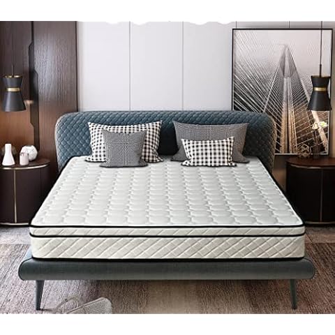 EIUE 10 Inch Innerspring and Memory Foam Hybrid Mattress Multilayer Design Quilted Pillow Top Medium Firm Cover