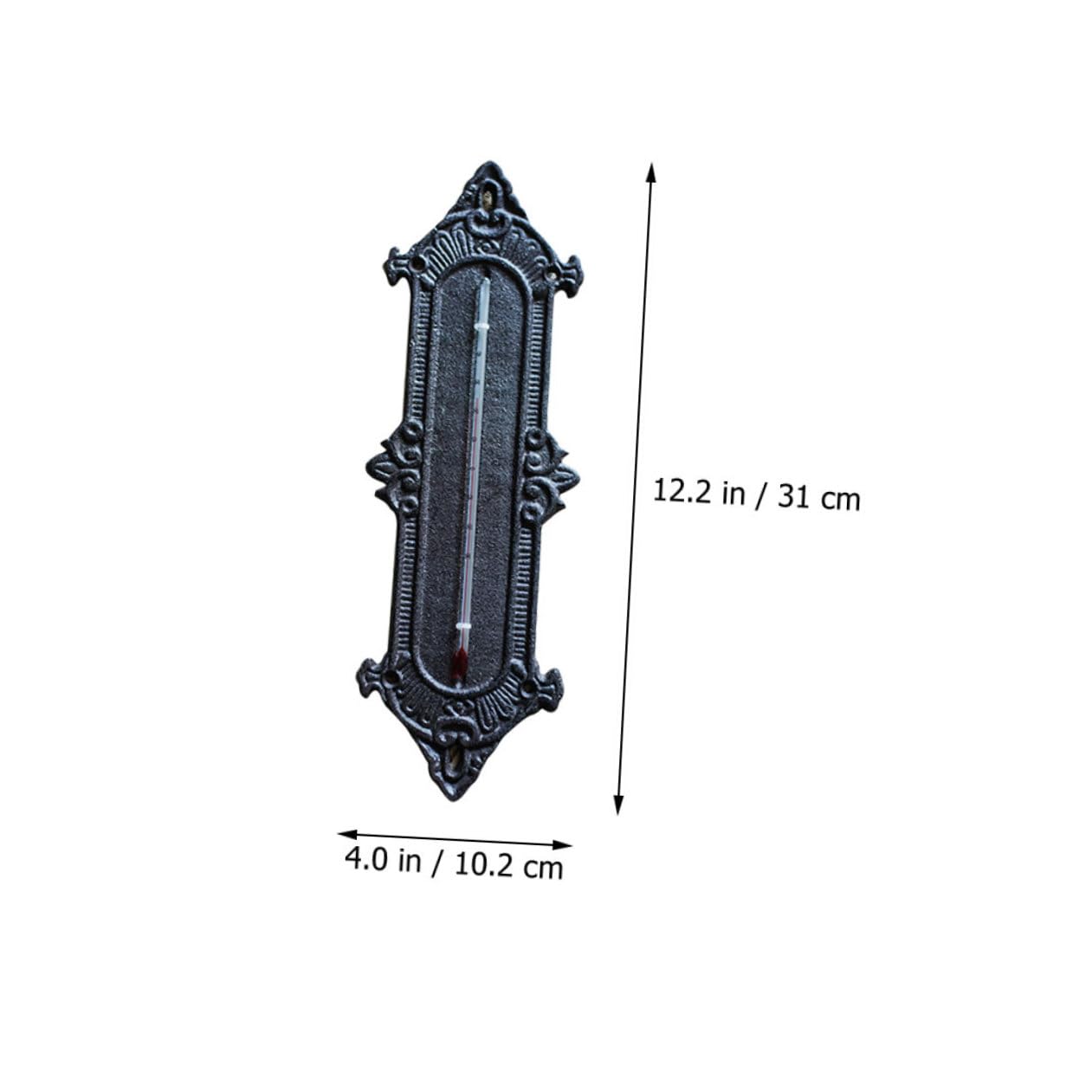 Gewächshaus Thermometer Wandthermometer aus Eisen, Schwarz, 1 Stück | Raumthermometer für Wandmontage, Präzise Messwerte, auch Aufstellung dem Tisch