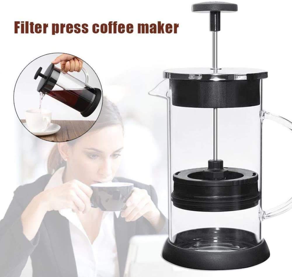 French Press Coffee Maker Stainless Steel 1000 Ml Coffee Press with Easy To Clean Durable Heat Resistant Glass with Filtration System Heat Resistant Borosilicate Press Coffee Maker