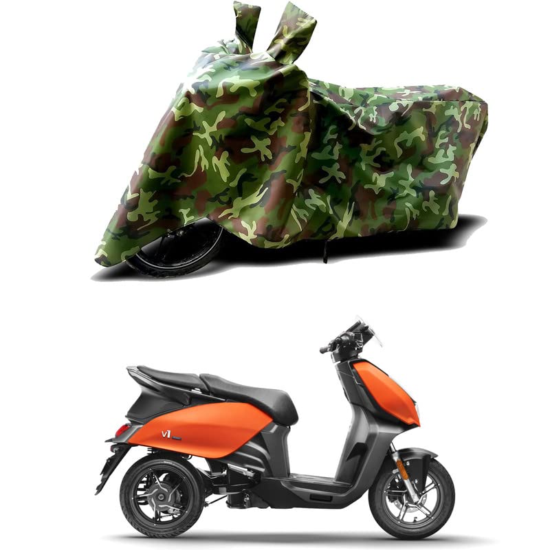 Image of 100% Water Resistant Full Bike Scooty Two Wheeler Body Cover Compatible for Hero Vida V1 /UV-Rays /Heat Protection /Birds Dropping /Scratchproof /Dust Proof /Waterproof /All Varients[Green MJ]