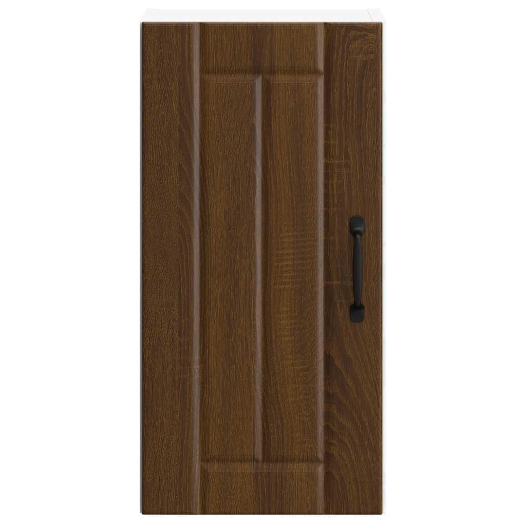 Küchen-Hängeschrank Lucca Braun Eichen-Optik aus Holzwerkstoff 30x31x60 cm mit Glastür, Stauraum für Vorratsschrank und Organizer, Wandmontage für Küche und Esszimmer
