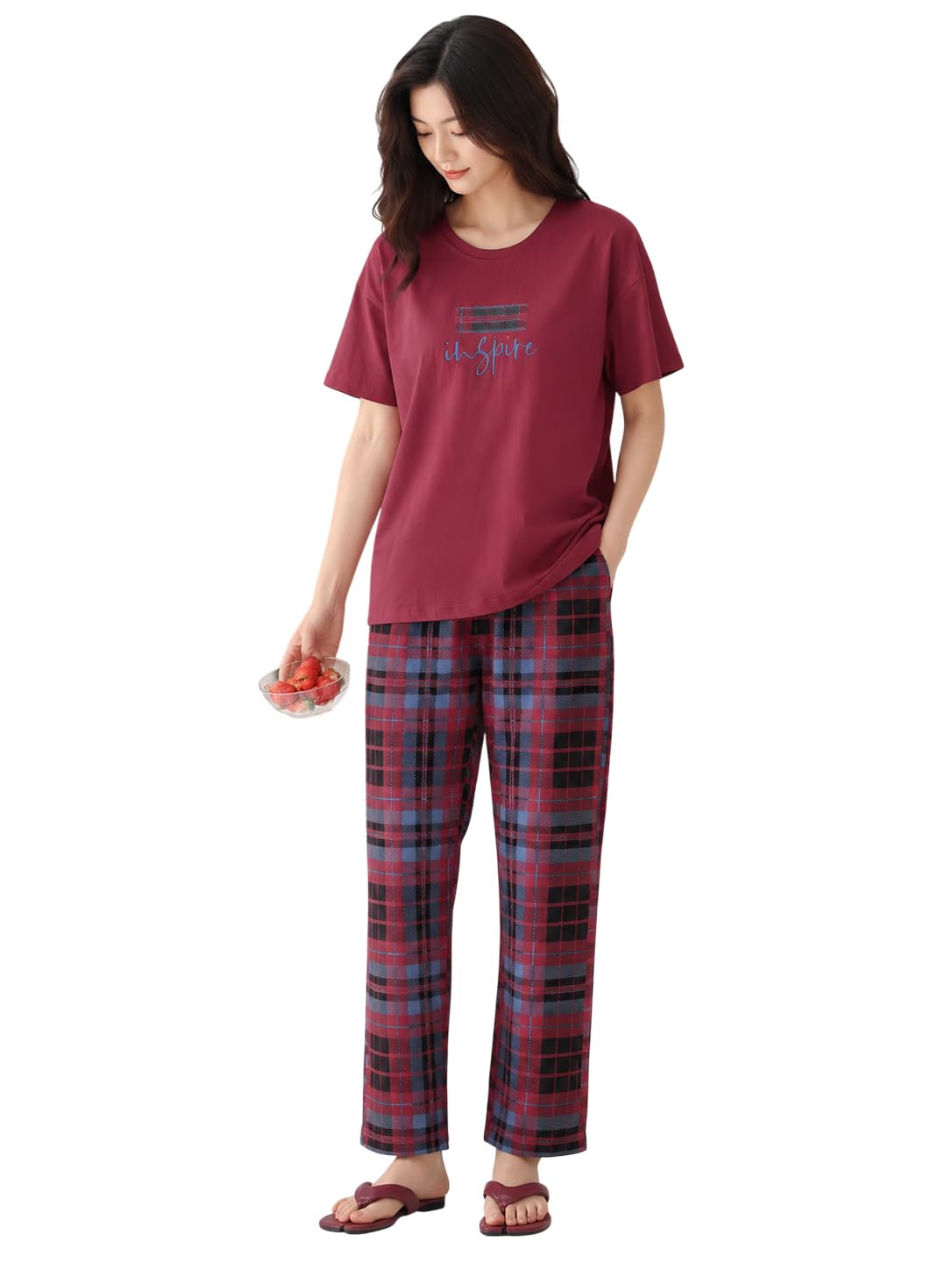 Korean Women’s Pyjama Set|Half Sleeve T-Shirt & Printed Pyjama Set for Women|Size:- M to 4XL|Soft Cotton Blend Comfortable Night Suit for Women-image-49