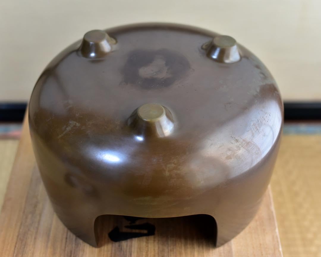 茶道具 唐銅製 朝鮮風炉 春斎作釜 風炉師 藤田宗勝 木箱付(A487) 2025