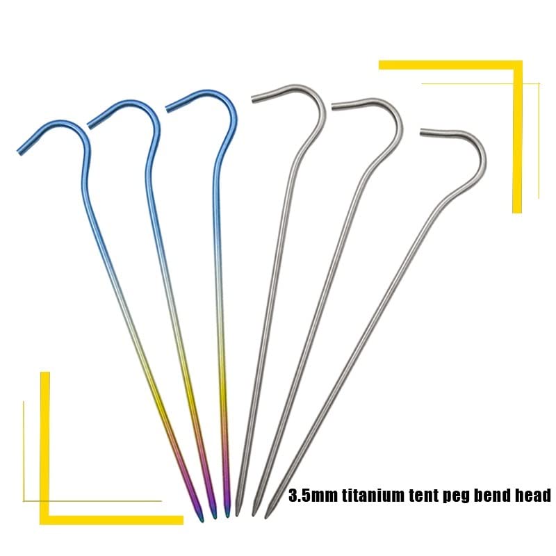 12 sztuk/8 sztuk stop tytanu śledzie do namiotu na zewnątrz akcesoria kempingowe śledzie do namiotu zakrzywiona średnica łba 3,5 mm śledzie do namiotu (Titanium8pcs)