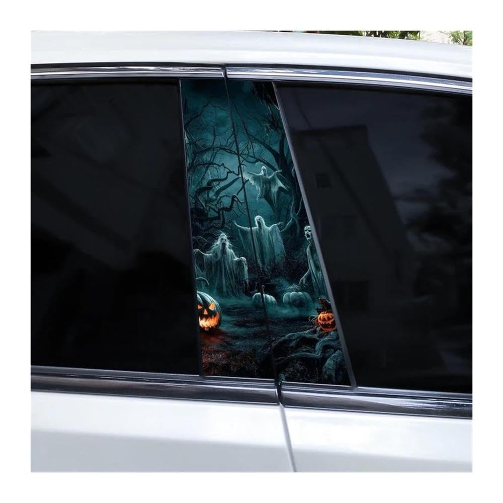 Body Parts 2pcs Car B-Pillar Decorative Stickers Halloween Scenery Man Car Center Column Sticker DIY Vinyl(F)