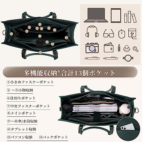 IGOLUMON トートバッグ レディース ビジネスバッグ 大容量 A4対応 15.6インチ ハンドバッグ 撥水加工 自立機能 就活 通勤 就職 の商品画像 1