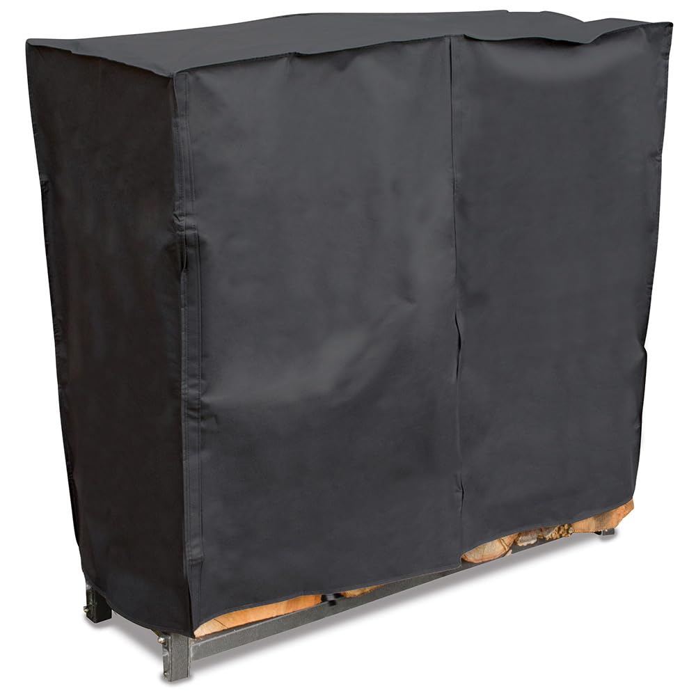 Support bûches UniFlame 1,2 m abri bois extérieur avec housse noire de protection