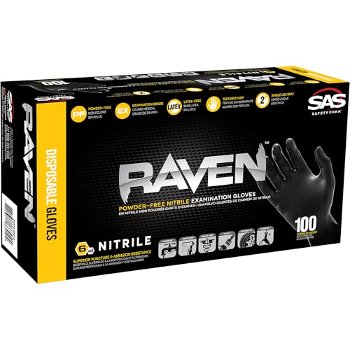 GLV RAVEN XXL BLK 100/10CS NITRL PWDRFR DISP